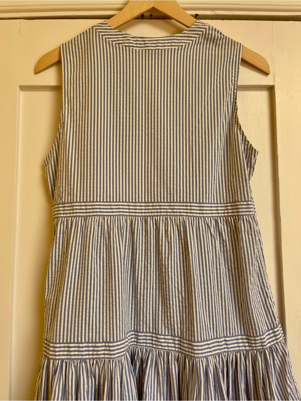 Vineyard Vines Sleeveless Striped Tiered Dress - Light Blue & White - Picture 7 of 8